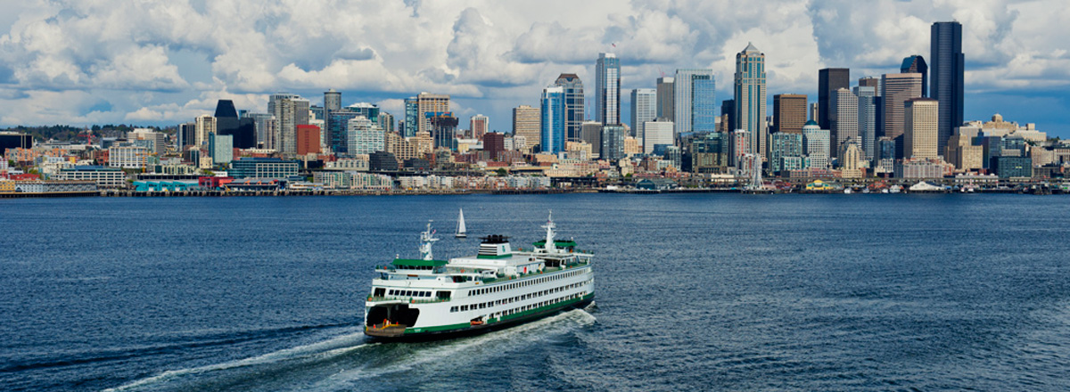 Ride the ferry from Bainbridge to Seattle